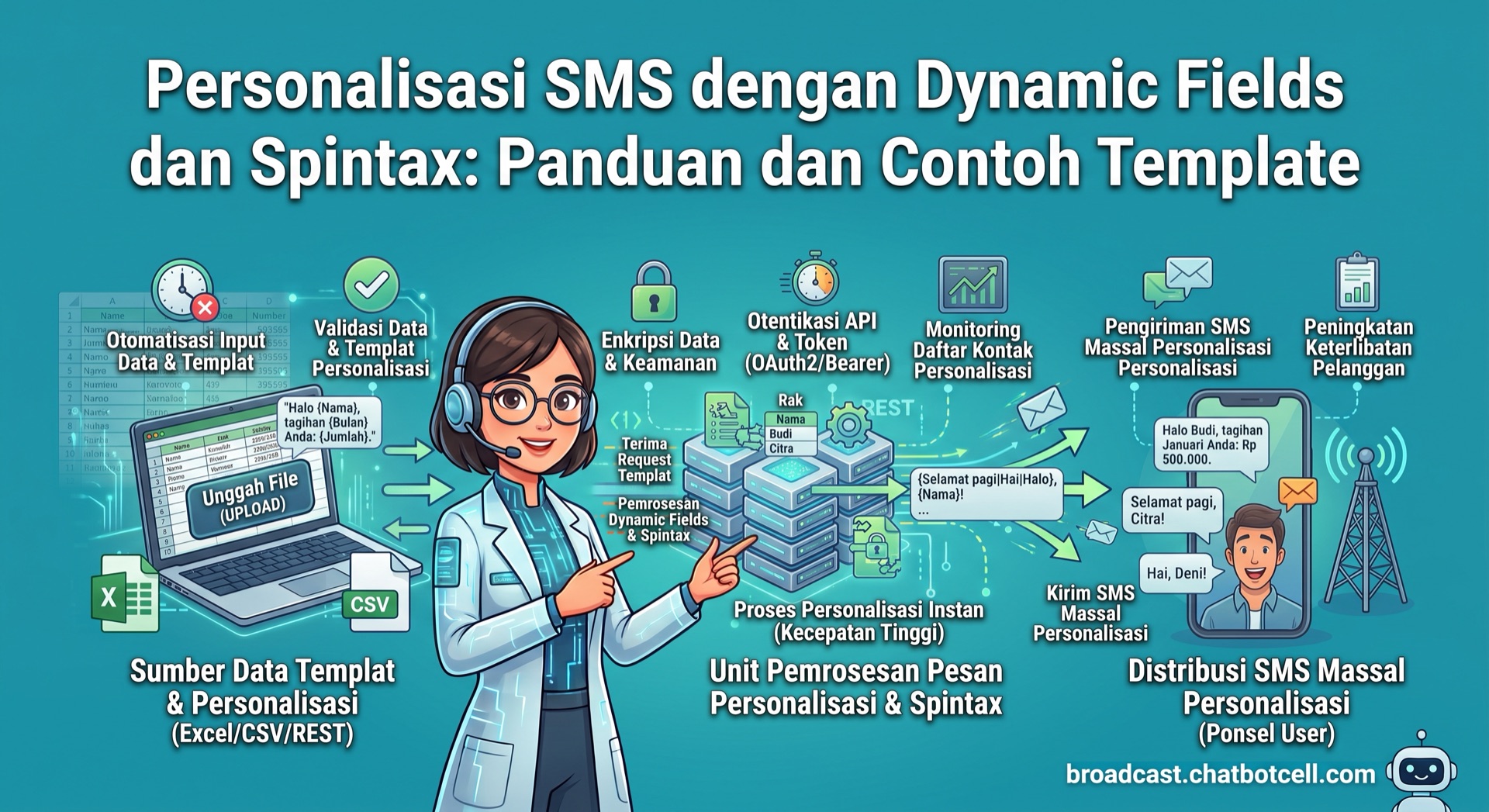 Personalisasi SMS dengan Dynamic Fields dan Spintax: Panduan dan Contoh Template