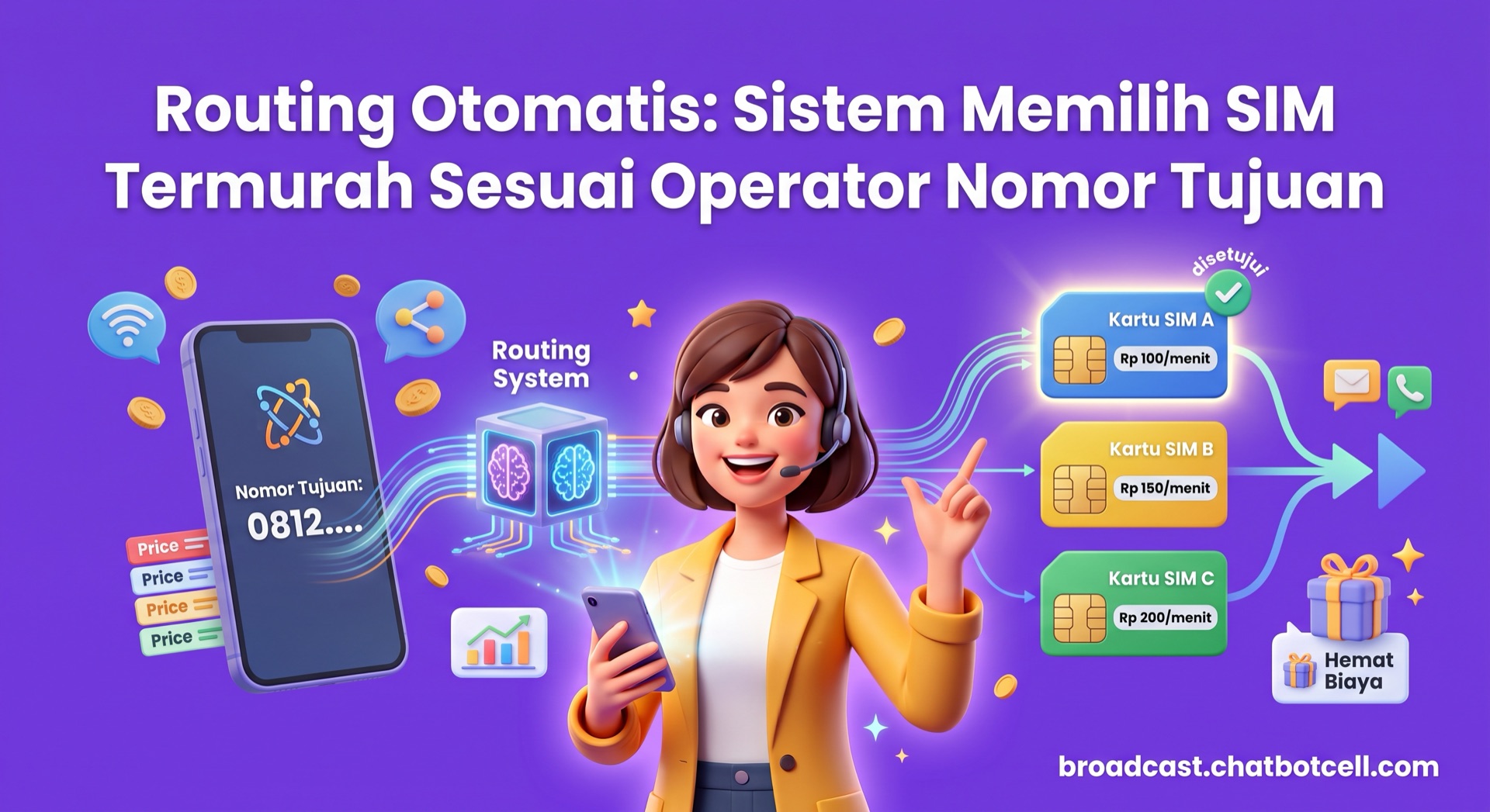 Routing Otomatis: Sistem Memilih SIM Termurah Sesuai Operator Nomor Tujuan