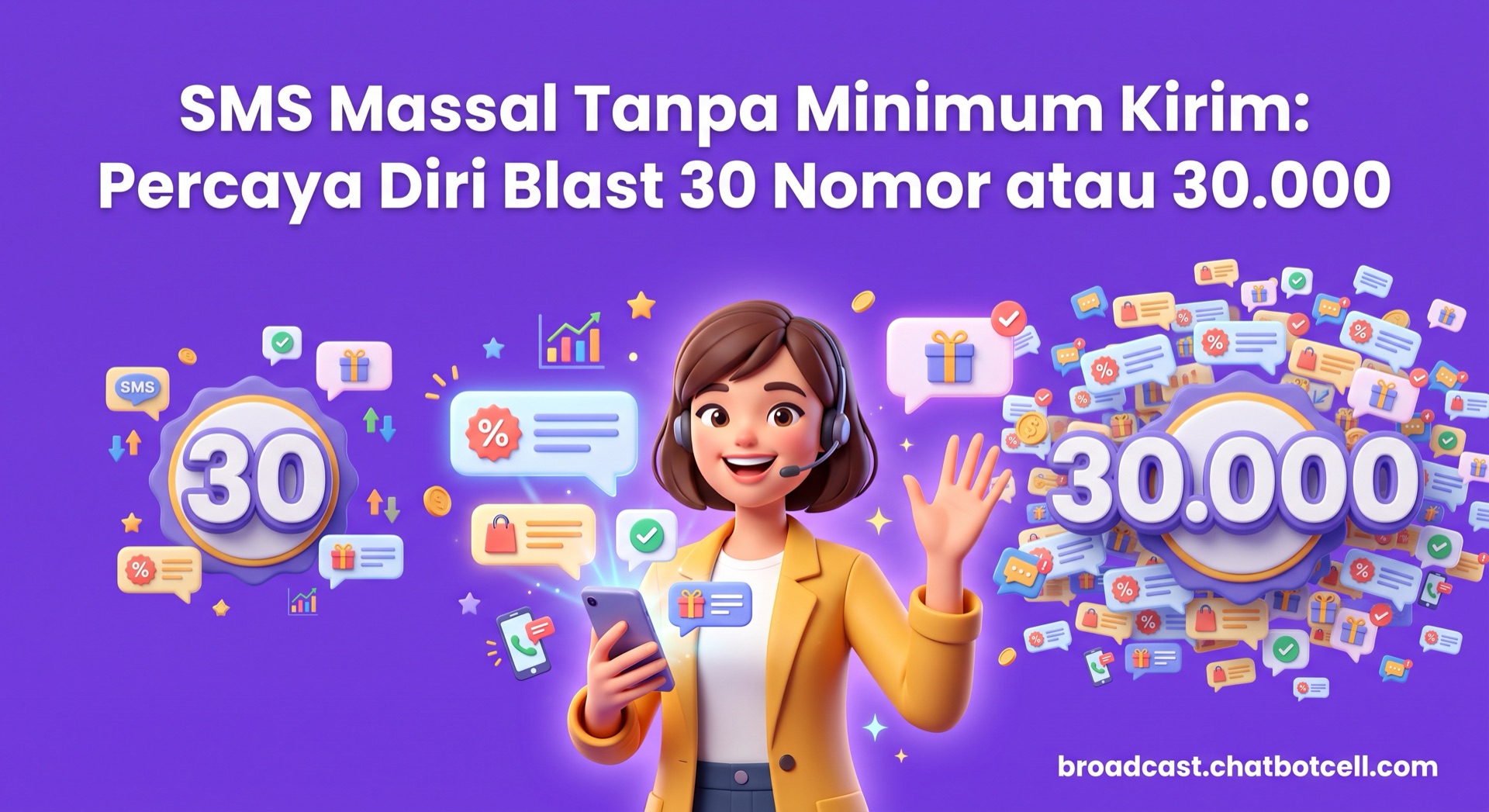SMS Massal Tanpa Minimum Kirim: Percaya Diri Blast 30 Nomor atau 30.000